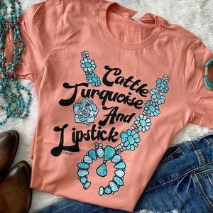 Crew Neck Western Short Sleeve T- Shirt LAST ONE